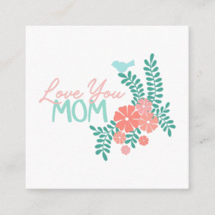 Tarjeta De Recepción Te amo mamá caligrafía marco floral