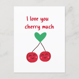 Tarjeta De Recepción Te Amo Mucho Cereza San Valentín