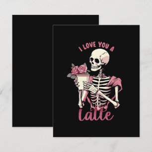 Tarjeta De Recepción Te amo un esqueleto día de San Valentín
