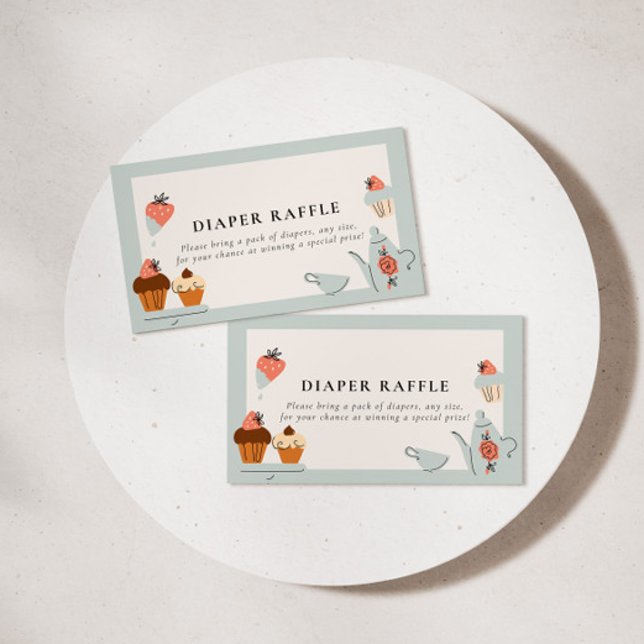 Tarjeta De Recepción Té para dos | Fiesta de té Baby Shower Diaper Raff (Subido por el creador)