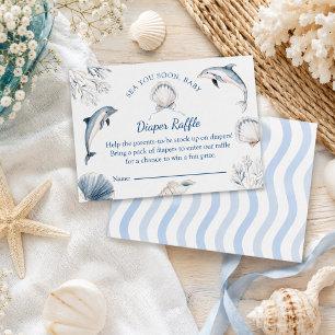 Tarjeta De Recepción Te veo pronto Baby Boy Coastal Diaper Raffle