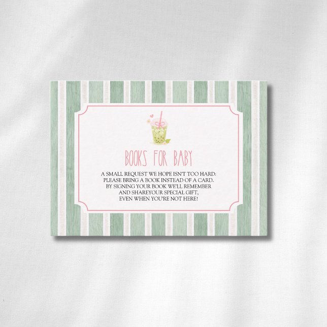 Tarjeta De Recepción Té Verde Matcha con Burbujas Libros Para Bebé Raya (Subido por el creador)