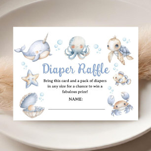 Tarjeta De Recepción Te Veremos Pronto Niño Shower Azul Pañal Rifa