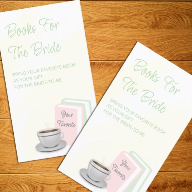 Tarjeta De Recepción Tea & Books Bridal Shower Books For The Bride (Subido por el creador)
