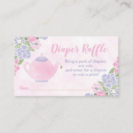 Tarjeta De Recepción Tea Fiesta Baby Shower Diaper Raffle Ticket
