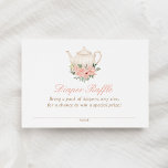 Tarjeta De Recepción Tea Fiesta Baby Shower Diaper Raffle Ticket<br><div class="desc">Invite a los clientes de las duchas para bebés a participar en el Diaper Raffle con esta tarjeta de gabinete temática "tea fiesta".</div>