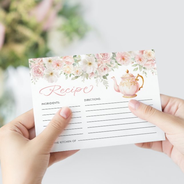 Tarjeta De Recepción Tea Party Bridal Shower Recipe (Tea Party Bridal Shower Recipe Enclosure Card
)