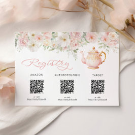 Tarjeta De Recepción Tea Party Bridal Shower Registry Card Enclosure