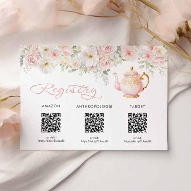 Tarjeta De Recepción Tea Party Bridal Shower Registry Card Enclosure (Tea Party Bridal Shower Registry Card Enclosure
)