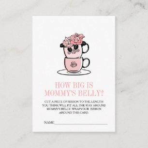 Tarjeta De Recepción Teacup & Flowers Baby Shower Mommy's Belly Game