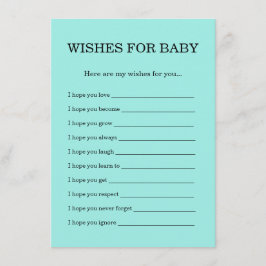 Tarjeta De Recepción tEAS Baby & Co. Wishes For Baby Shower