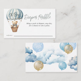 Tarjeta De Recepción Teddy Bear Air Balloon Baby Shower Diaper Raffle