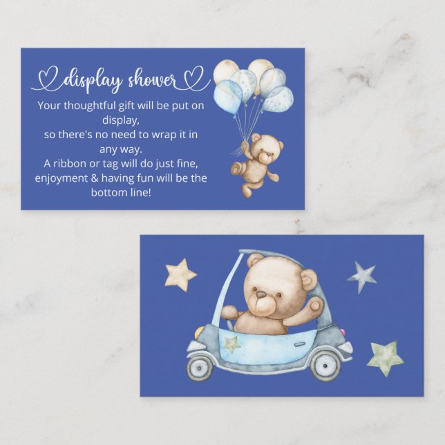 Tarjeta De Recepción Teddy Bear Baby Bear Baby Shower (Anverso / Reverso)