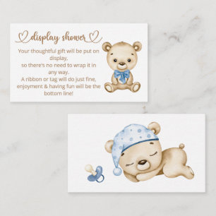 Tarjeta De Recepción Teddy Bear Baby Boy Bear Baby Shower