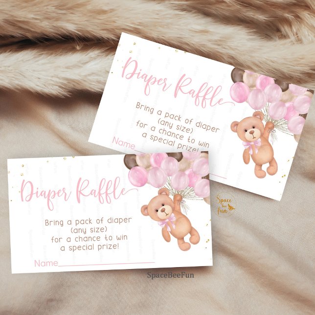 Tarjeta De Recepción Teddy Bear Baby Shower Apenas podemos esperar (Teddy Bear Baby Shower, We Can Bearly Wait Diaper Raffle, Book for Baby Shower, Diaper Raffle Card, )