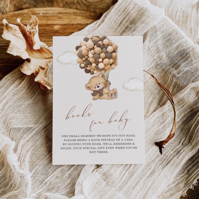 Tarjeta De Recepción Teddy Bear Baby Shower Book Request Enclosure Card (Subido por el creador)