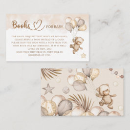Tarjeta De Recepción Teddy Bear Baby Shower Books para el bebé