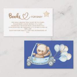 Tarjeta De Recepción Teddy Bear Baby Shower Books para el bebé Enclosur