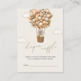 Tarjeta De Recepción Teddy Bear Baby Shower Diaper raffle