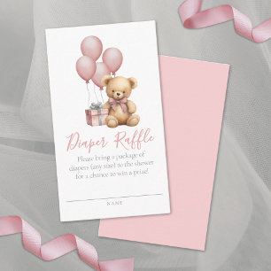 Tarjeta De Recepción Teddy Bear Baby Shower Diaper Raffle