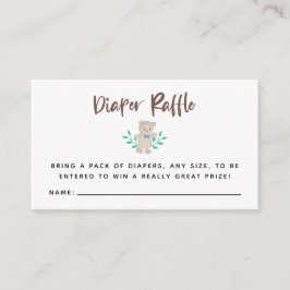 Tarjeta De Recepción Teddy Bear Baby Shower Diaper Raffle