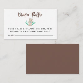Tarjeta De Recepción Teddy Bear Baby Shower Diaper Raffle