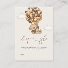 Tarjeta De Recepción Teddy Bear Baby Shower Diaper Raffle Enclosure Ca