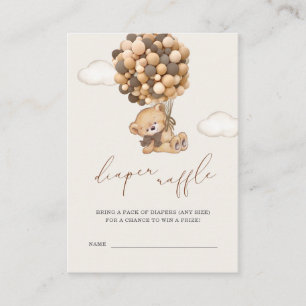 Tarjeta De Recepción Teddy Bear Baby Shower Diaper Raffle Enclosure Ca