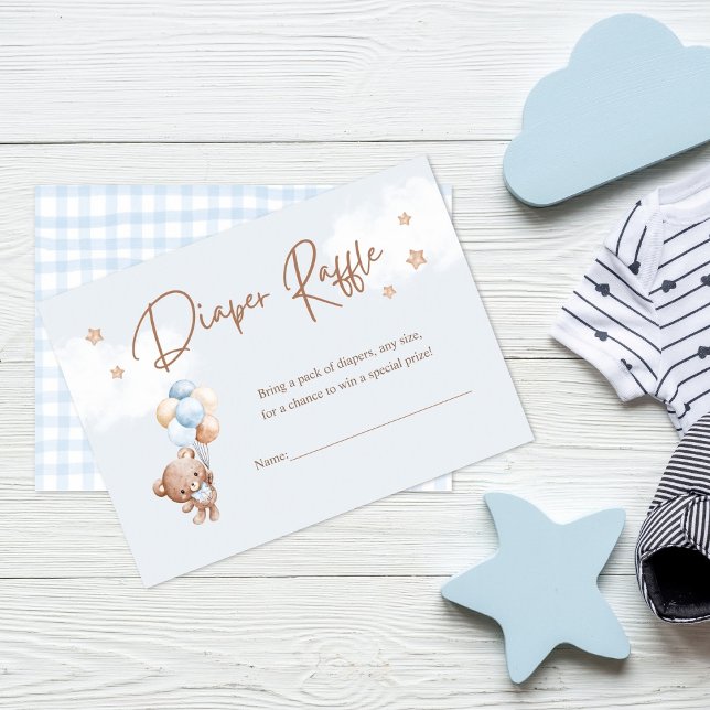 Tarjeta De Recepción Teddy Bear Baby Shower Diaper Raffle Ticket (Subido por el creador)