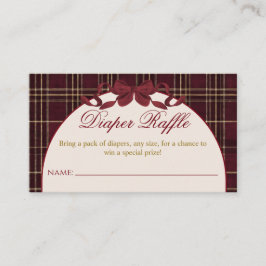 Tarjeta De Recepción Teddy Bear Baby Shower Girl Plaid Bow Diaper