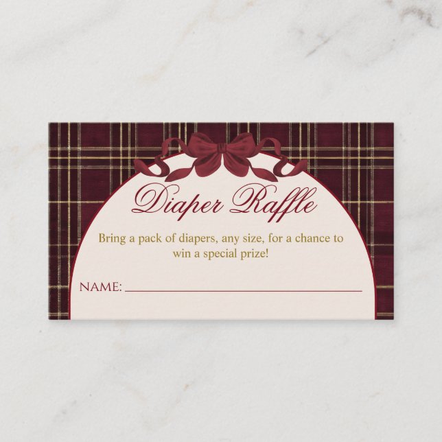 Tarjeta De Recepción Teddy Bear Baby Shower Girl Plaid Bow Diaper (Anverso)