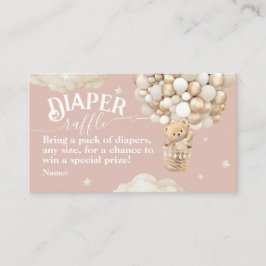 Tarjeta De Recepción Teddy Bear Balloon Bearly Wait Baby Shower Diaper