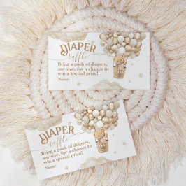 Tarjeta De Recepción Teddy Bear Balloon Bearly Wait Baby Shower Diaper