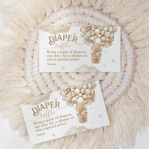 Tarjeta De Recepción Teddy Bear Balloon Bearly Wait Baby Shower Diaper
