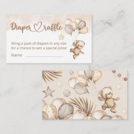 Tarjeta De Recepción Teddy Bear Bear Bear Baby Shower Diaper Raffle