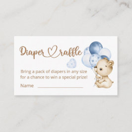 Tarjeta De Recepción Teddy Bear Bear Bear Baby Shower Diaper Raffle