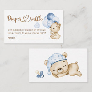 Tarjeta De Recepción Teddy Bear Bear Bear Baby Shower Diaper Raffle