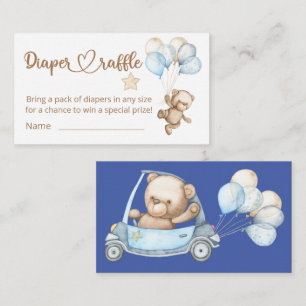 Tarjeta De Recepción Teddy Bear Bear Bear Baby Shower Diaper Raffle