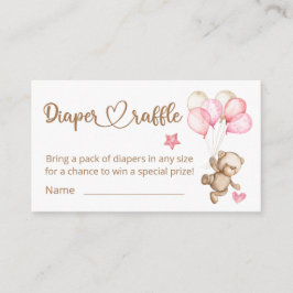 Tarjeta De Recepción Teddy Bear Bear Bear Baby Shower Diaper Raffle