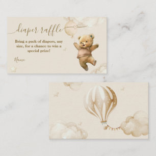 Tarjeta De Recepción Teddy Bear Bearly Wait Air Balloon Baby Shower