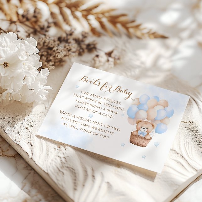 Tarjeta De Recepción Teddy Bear Blue Balloon Boy Baby Shower (Subido por el creador)