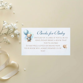 Tarjeta De Recepción Teddy Bear Blue Boks para Baby Boy Shower