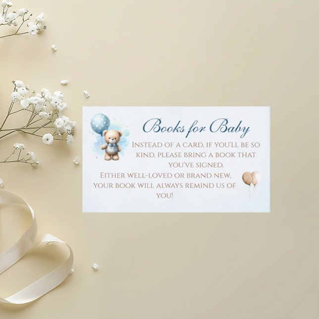 Tarjeta De Recepción Teddy Bear Blue Boks para Baby Boy Shower (Subido por el creador)
