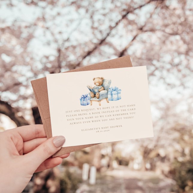 Tarjeta De Recepción Teddy Bear Blue Books para el Baby Ticket (Subido por el creador)