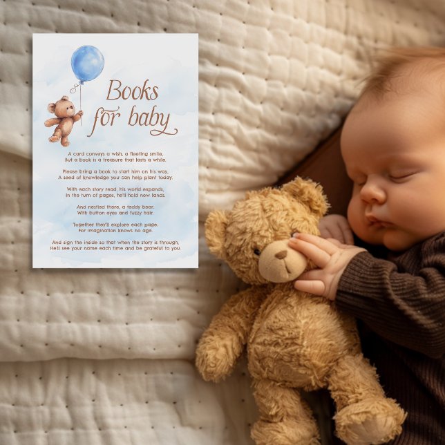 Tarjeta De Recepción Teddy Bear Blue Boy Boys para bebé (Subido por el creador)