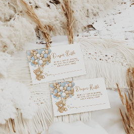 Tarjeta De Recepción Teddy Bear Blue Heart & Balloon Baby Boy Shower