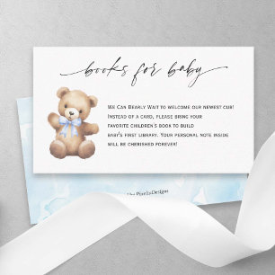 Tarjeta De Recepción Teddy Bear Blue Ribbon Boys para Niño