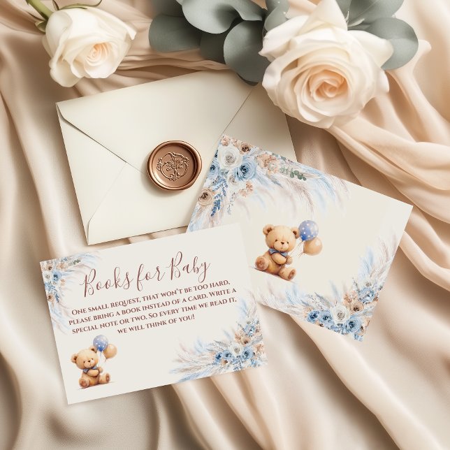Tarjeta De Recepción Teddy Bear Books for Baby Shower Enclosure (Subido por el creador)