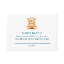 Teddy Bear Boy Baby Shower azul