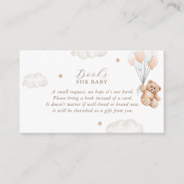 Tarjeta De Recepción Teddy Bear Boy Baby Shower Bring un libro